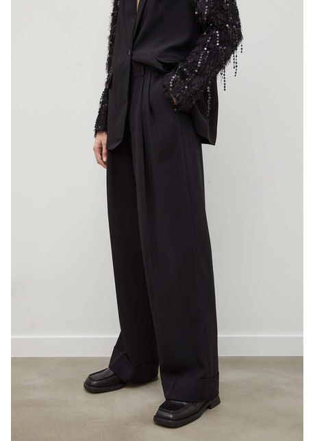 Day birger et mikkelsen pantaloni femei culoarea negru lat high waist