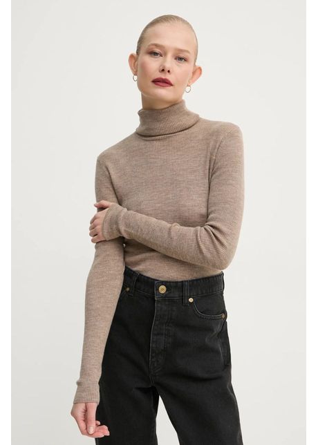 Day birger et mikkelsen pulover de lana sierra femei culoarea bej light cu guler day65243605