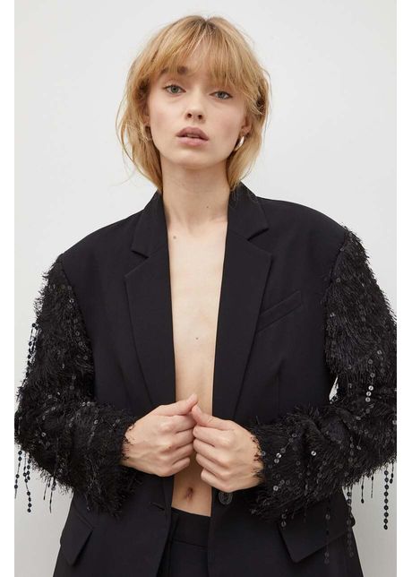 Day birger et mikkelsen sacou culoarea negru un singur rand de nasturi neted