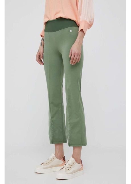 Deha pantaloni femei culoarea verde