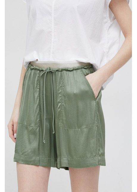 Deha pantaloni scurti femei culoarea verde modelator high waist