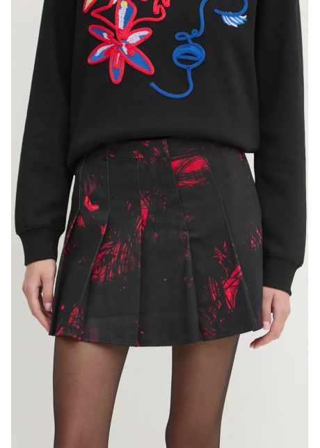 Desigual fusta arty culoarea negru mini evazati 24wwfw08
