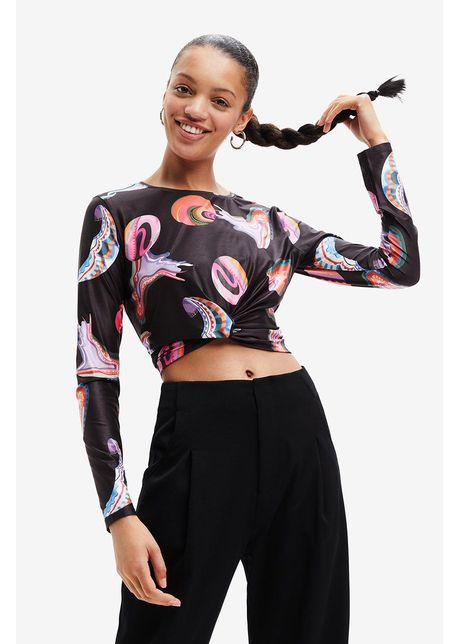 Desigual longsleeve femei culoarea negru