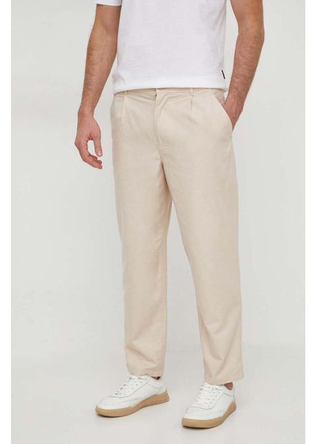 Desigual pantaloni barbati culoarea bej drept