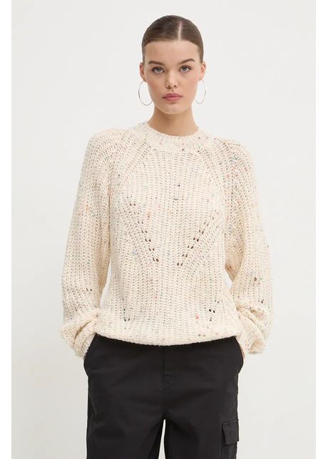 Desigual pulover derby femei culoarea bej light cu turtleneck 24wwjf73