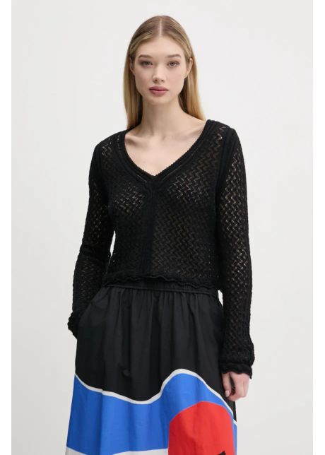 Desigual pulover flam femei culoarea negru 25swjf23