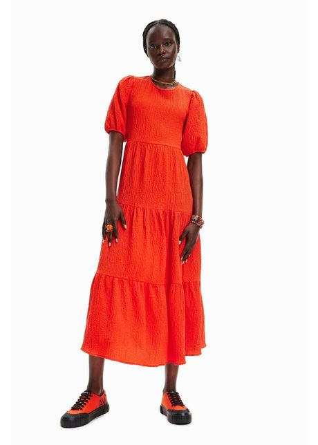 Desigual rochie culoarea maro midi evazati
