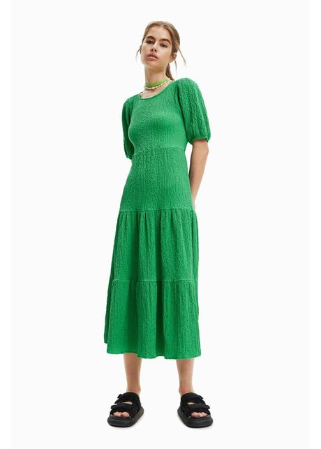 Desigual rochie culoarea verde midi evazati