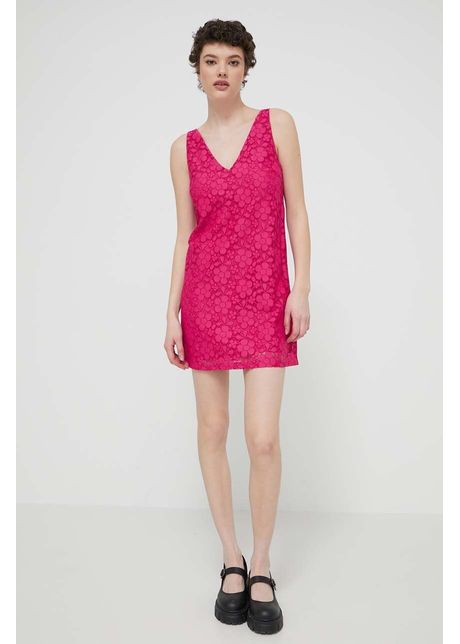 Desigual rochie lace culoarea roz mini drept 24swvw48
