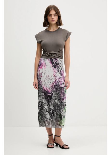 Desigual rochie WALLS LACROIX culoarea gri, midi, drept, 25WWVK05