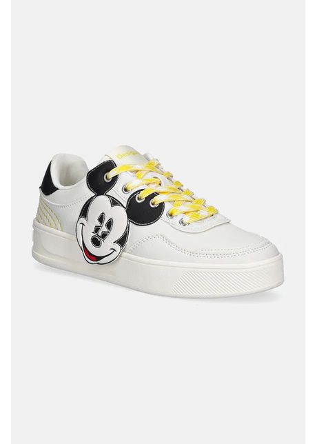 Desigual sneakers fancy mickey culoarea alb 24wskp10 1000