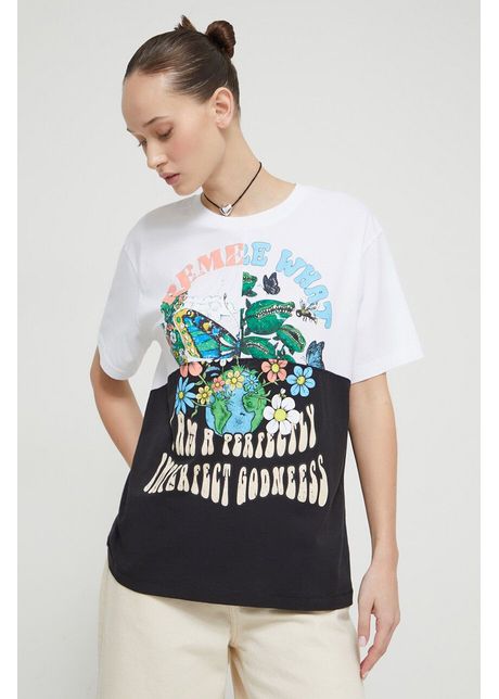 Desigual tricou din bumbac femei culoarea alb