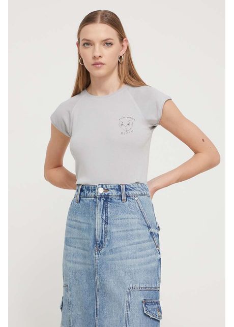 Desigual tricou femei culoarea gri