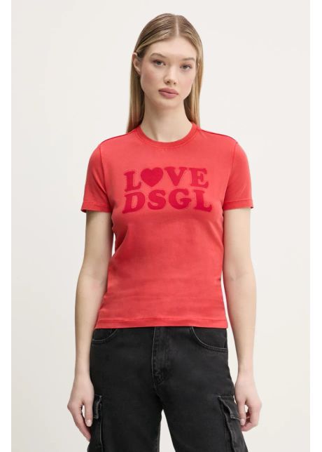 Desigual tricou love dsgl femei culoarea rosu 25swtk10