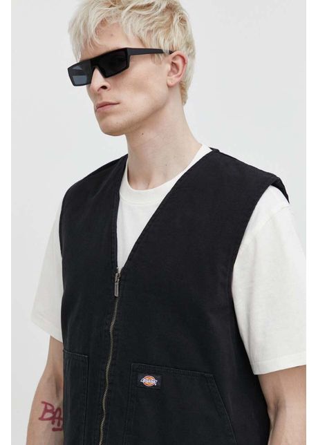 Dickies vesta de blugi duck canvas smmr vest barbati culoarea negru de tranzitie dk0a4yqk