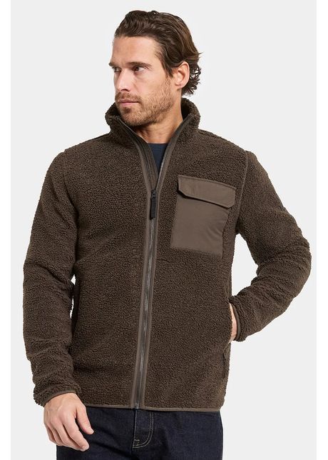 Didriksons hanorac fleece PETER culoarea maro, uni, 505884