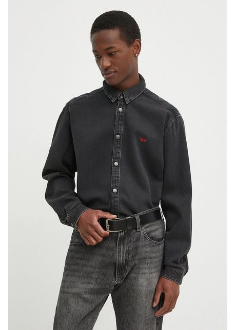 Diesel c ma jeans d simply camicia b rba i culoarea negru cu guler clasic regular a03534 068ke