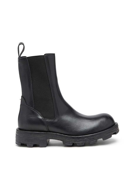 Diesel cizme de piele d hammer ch w femei culoarea negru cu toc plat y03080 p0927 t8013