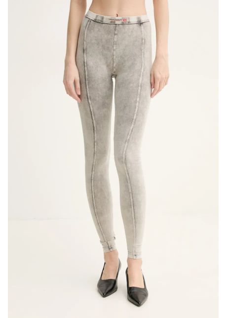 Diesel leggings athena dnm trousers femei culoarea gri melanj a17571 0shan