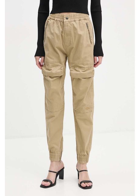 Diesel pantaloni p ride femei culoarea bej high waist a14539 0skam
