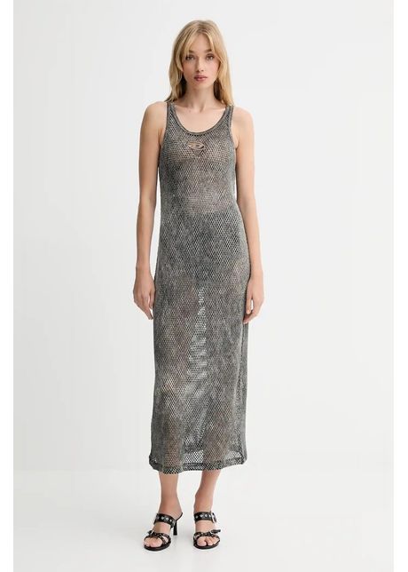 Diesel rochie din bumbac MAEVE-UTLT culoarea gri, maxi, drept, A18534.0HGBA