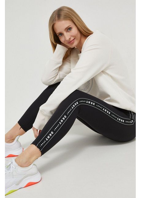 Dkny colanti femei culoarea negru cu imprimeu