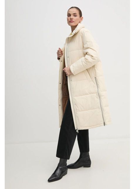 Dkny geaca femei culoarea bej de iarna d2g4a178