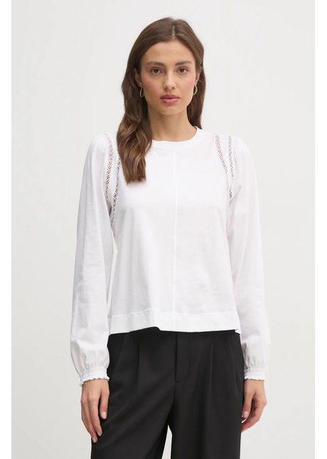 Dkny longsleeve din bumbac culoarea alb dj4t1336