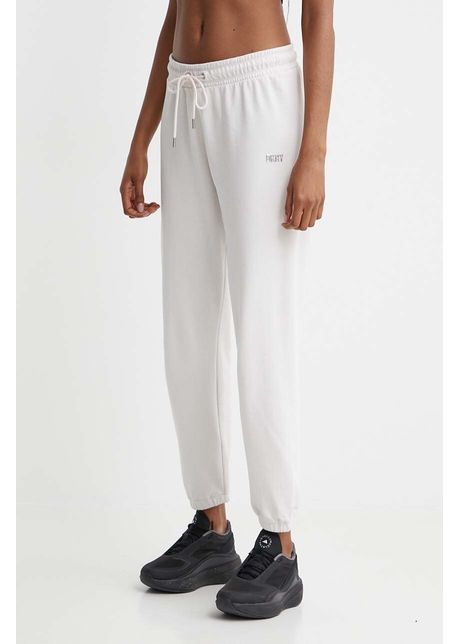 Dkny pantaloni de trening culoarea bej cu imprimeu