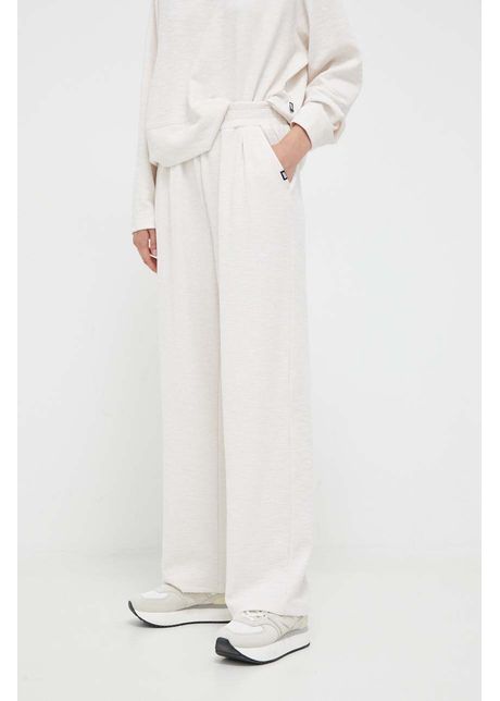Dkny pantaloni de trening culoarea bej neted