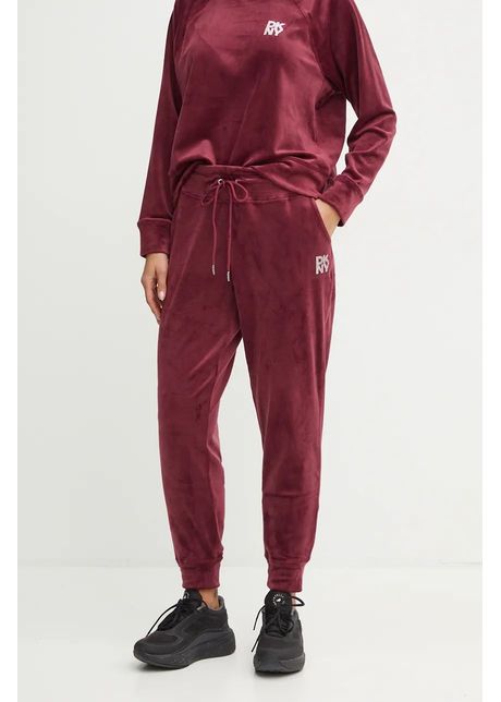 Dkny pantaloni de trening culoarea bordo cu imprimeu dp4p3535