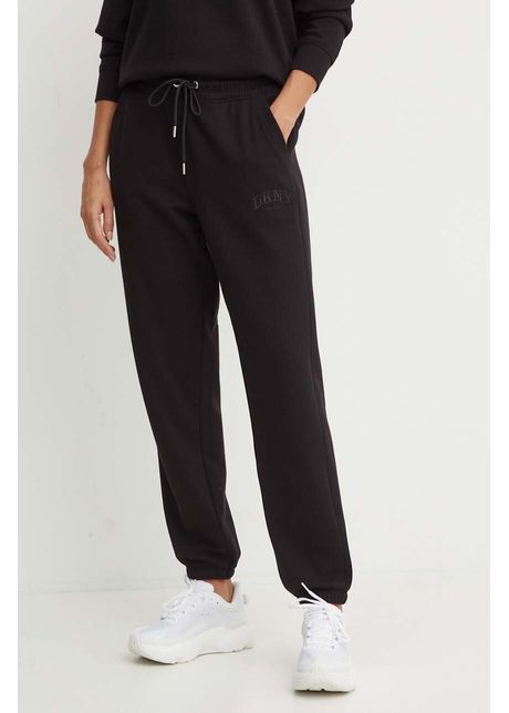 Dkny pantaloni de trening culoarea negru neted dp4p3471