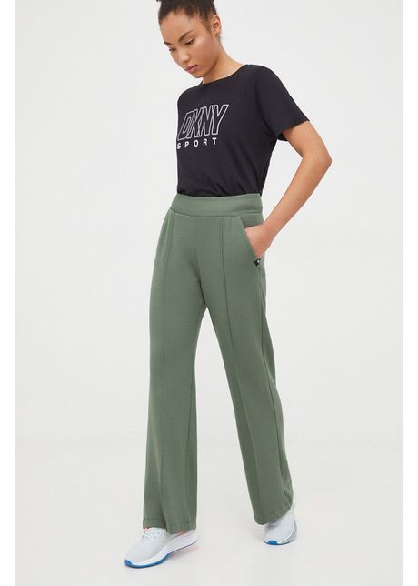 Dkny pantaloni de trening culoarea verde neted