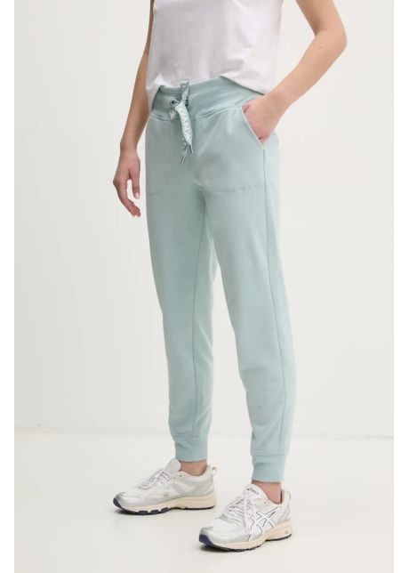 Dkny pantaloni de trening femei culoarea turcoaz neted dp5p3496
