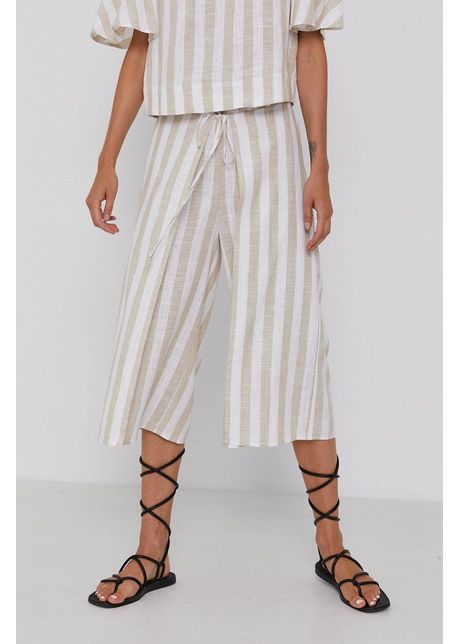 Dkny pantaloni femei culoarea bej lat high waist