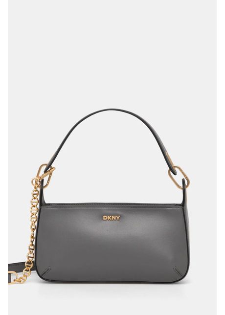 Dkny poseta de piele culoarea gri r44eki56