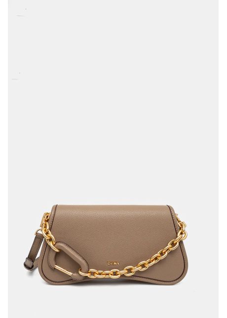 Dkny poseta de piele culoarea maro r43gag48