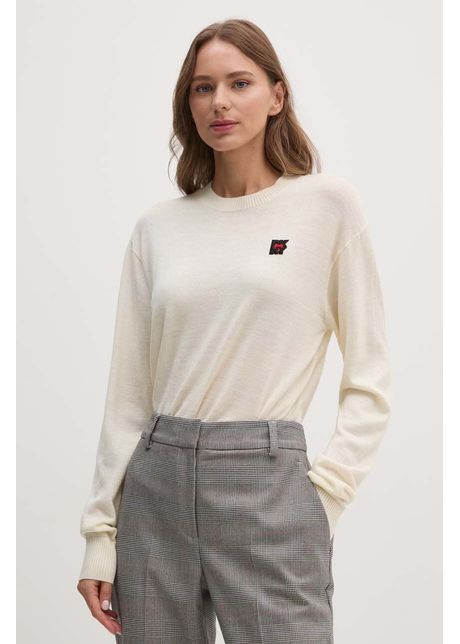 Dkny pulover de lana femei culoarea bej light d2e4a116