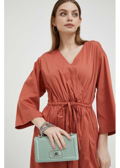 Dkny rochie culoarea portocaliu midi evazati
