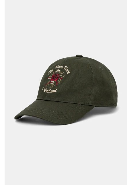Dr le de monsieur apc de baseball din bumbac la casquette slogan fleurs culoarea verde cu imprimeu e cp153 co138 kk