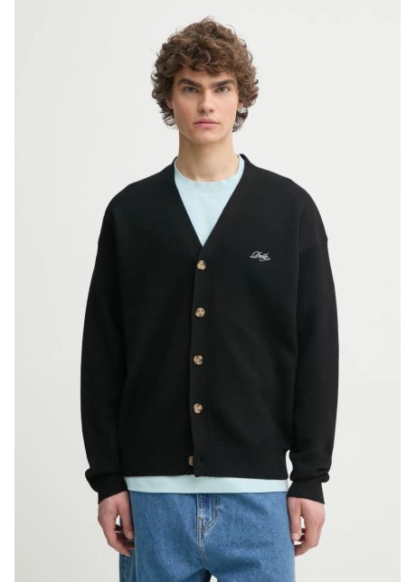 Dr le de monsieur cardigan din lana le cardigan dr le culoarea negru perm ca123 wo007 bl