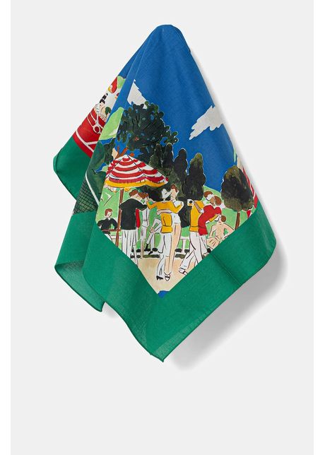 Dr le de monsieur e arf din bumbac le foulard country club b rba i culoarea verde cu imprimeu g ba013 co128 be