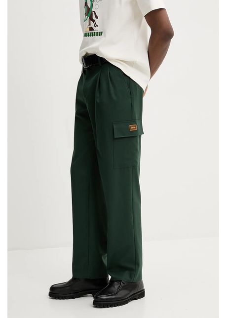 Dr le de monsieur pantaloni din l n le pantalon cargo laine culoarea verde drept g bp148 pl127 fgn