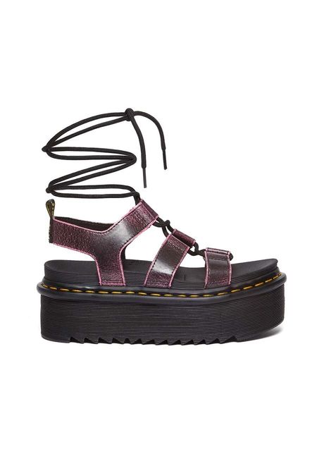 Dr martens sandale de piele nartilla xl femei culoarea roz cu platforma dm31540379
