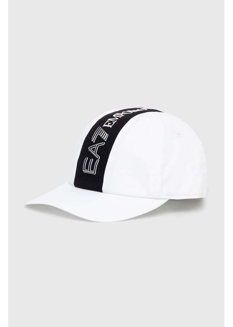 Ea7 emporio armani apc de baseball din bumbac culoarea alb cu imprimeu 4f103 245117