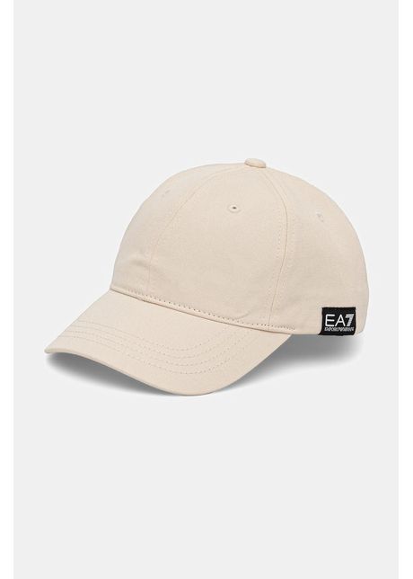 Ea7 emporio armani apc de baseball din bumbac culoarea bej cu imprimeu af11989 7x000047