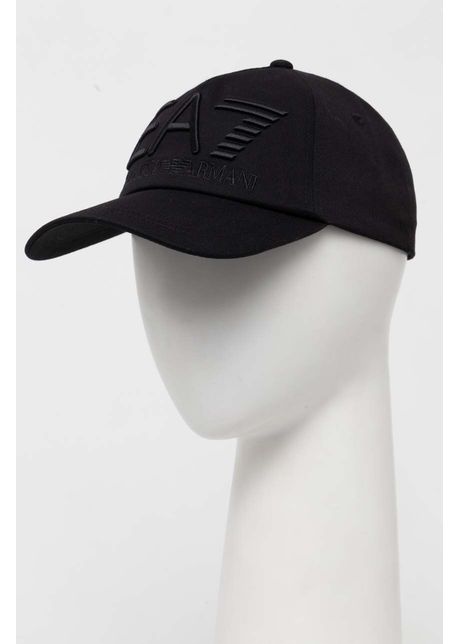 Ea7 emporio armani apc de baseball din bumbac culoarea negru cu imprimeu