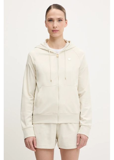 Ea7 emporio armani bluz culoarea bej cu glug uni af13135 7w000078