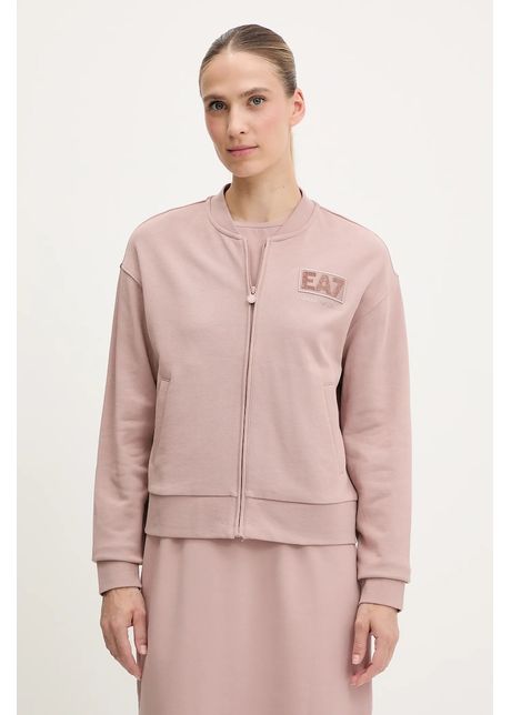 Ea7 emporio armani bluz culoarea maro cu imprimeu af12473 7w000178