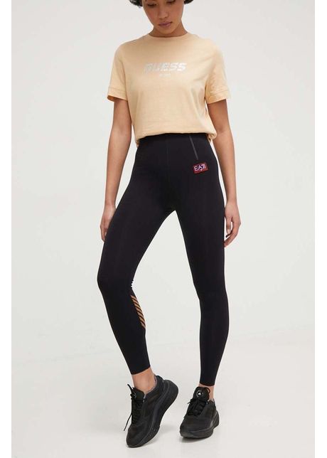 Ea7 emporio armani colanti femei culoarea negru neted